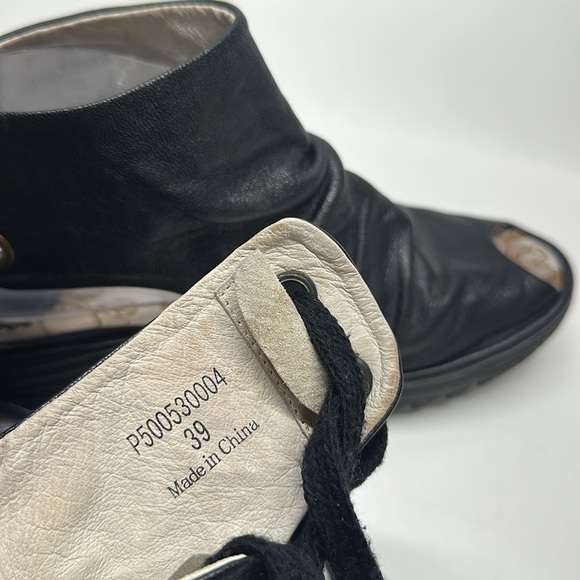 Fly London Yame Sandals Wedged Heeled  Platform Peep Toe Lace Up Black Size 8 - Picture 8 of 9